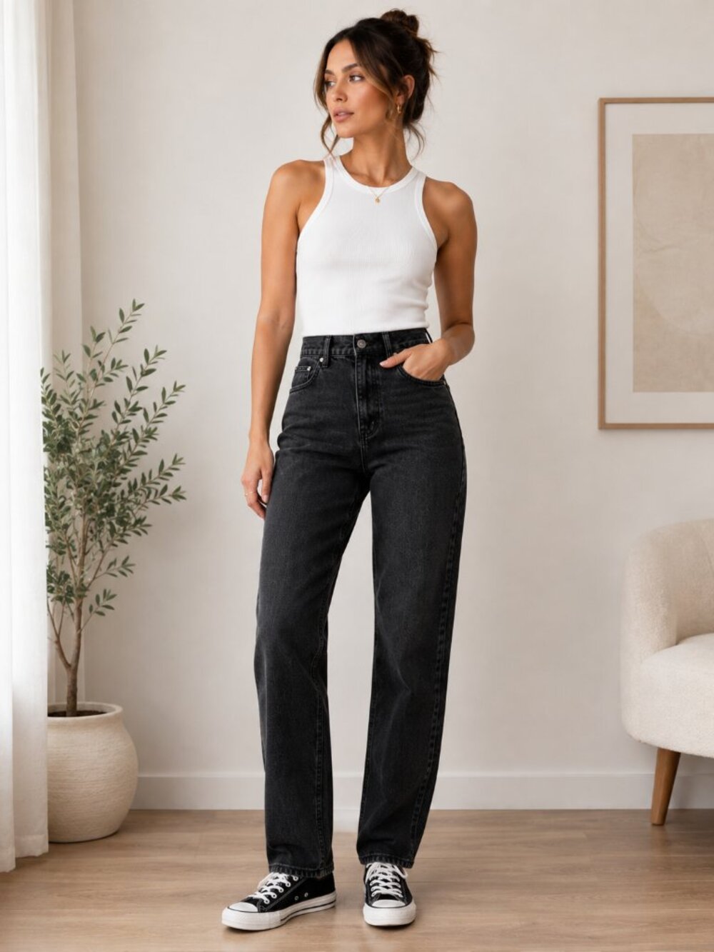 NWT Hudson Elly Extreme High Rise Tapered Jeans 26 Washed Black
